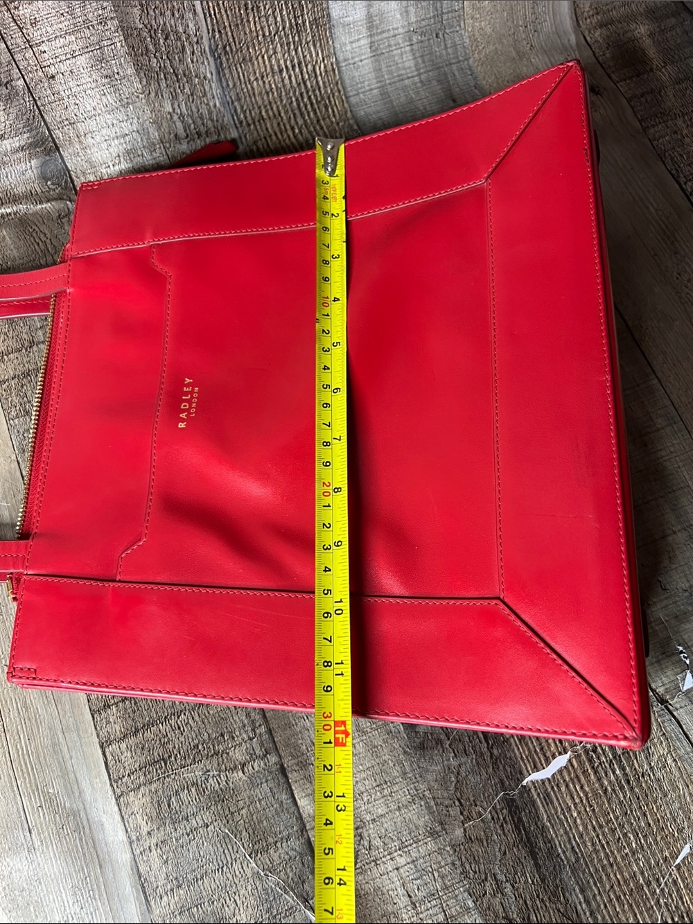 RADLEY LONDON Red Leather Tote with Front Pocket - Picture 10 of 10